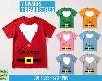 Snow White & the 7 Dwarfs - 7 Different Designs Svg Bundle Cricut