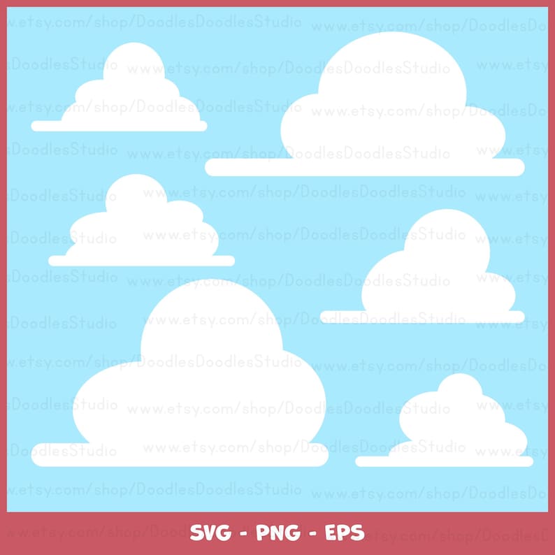 Clouds SVG Bundle, Fluffy Clouds Clip Art (digital Download) - Etsy