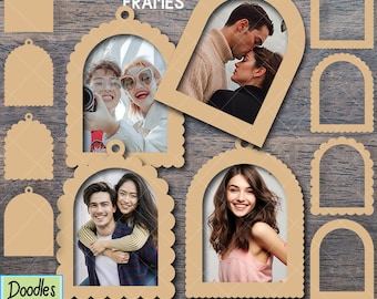 Paquete SVG de adornos para marcos de fotos de coche, archivo cortado por láser Glowforge (descarga digital)