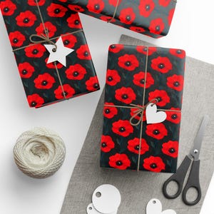 Vibrant Poppy Floral Wrapping Paper: 90gsm Fine Art Paper Bild 5