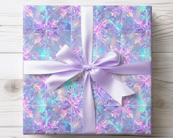 Crystal Snowflake Christmas Gift Wrapping Paper Roll
