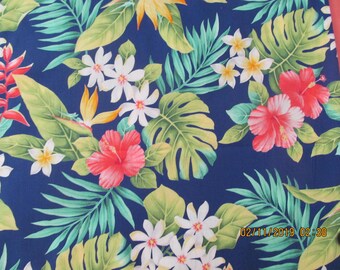 TIARE FLOWER BLUE BY TRENDTEX FABRICS FLEECE PRINT FABRIC 60/" WIDTH BY YARD AL