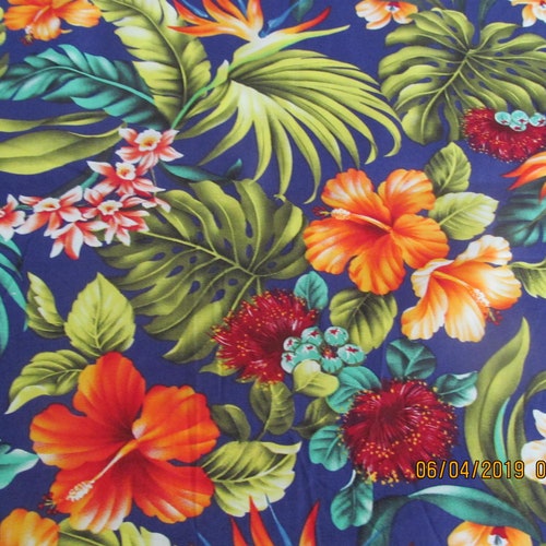 Marianne of Maui Hawaiian Quilting Fabric TEAL BLUEGREEN With Etsy
