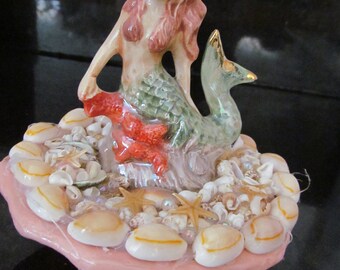 Marianne of Maui Hand Sculpted Shell with Mermaid and Shells