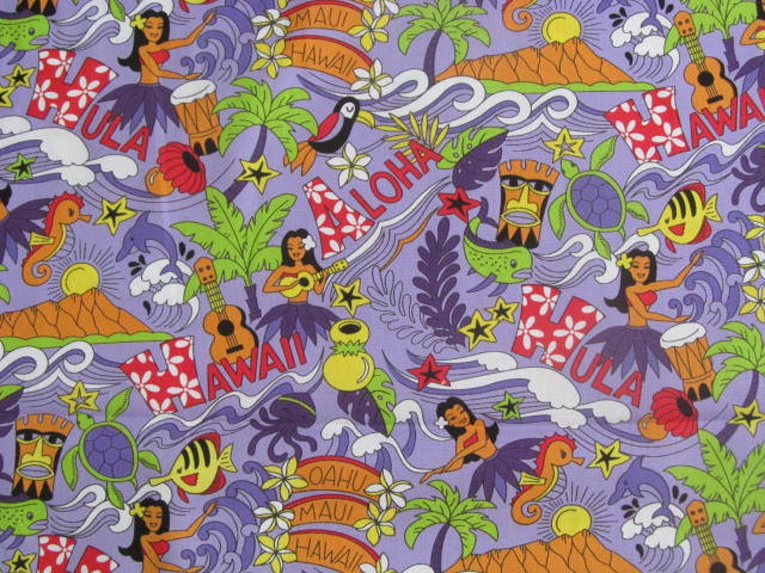 Marianne of Maui Hawaiian Quilting Fabric Juvenile Little Hula Etsy