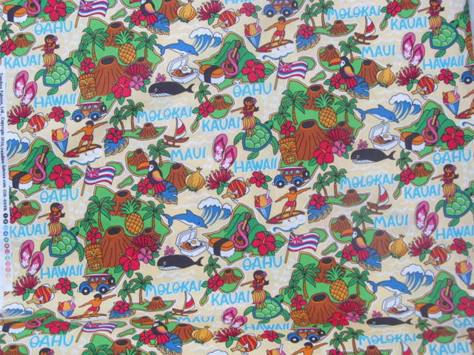 Marianne of Maui Hawaiian Quilting Fabric Juvenile Island Etsy