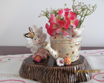 Ceramic Ensemble by Marianne of Maui  Blossom Baby "How does your garden grow?"