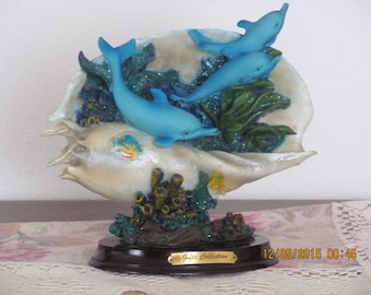 Hawaiian Blue Dolphin Family Sculpture from Marianne of Maui