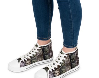 Vintage Classic Horror Characters Women's High Top Sneakers