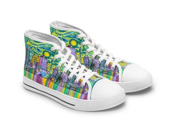 Atlanta Skyline mit sternenklarer Nacht Turnschuhe | Damen High Top