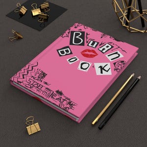 Burn Book Hardcover Journal, Mean Girls Inspired Cute Pink Notebook, Perfect for Gifts, Journaling, School, or Scrapbooking