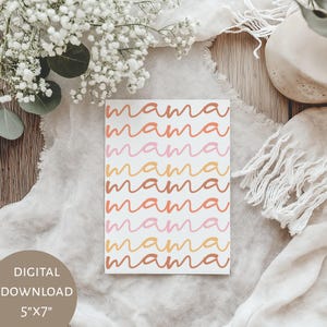 Cartão para o Dia das Mães para imprimir, Mamãe, Mamãe, Mamãe, Cartão para a mãe, agradecimento à mãe, presente para ela, cartões para mães, Presente para mães