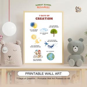 7 Days of Creation Print: Christian Sunday School Poster (Digital Download)