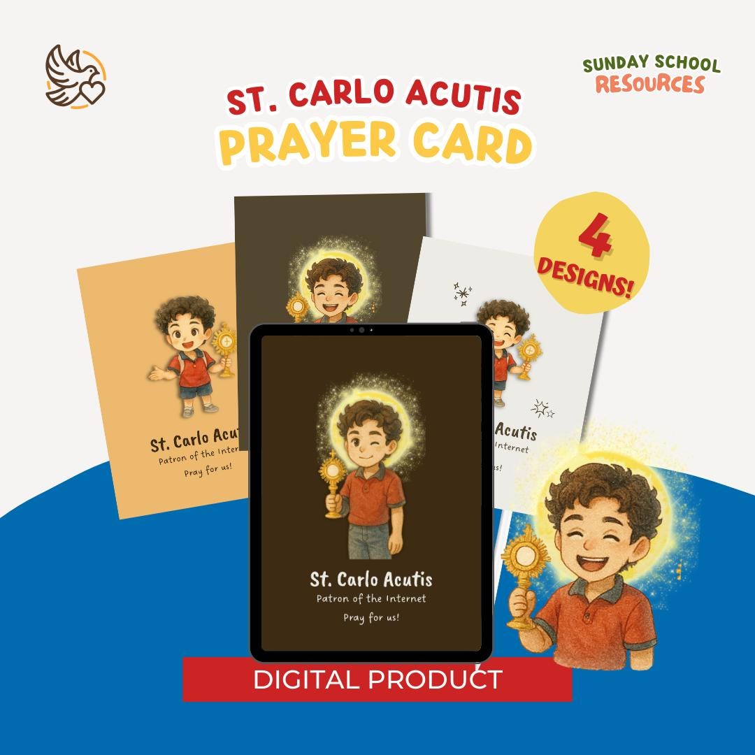 Needzo Gebetskarten-Set – St. Carlo Acutis, Goldgeprägt, 10 Stück (6x10,5 Cm) – Schutzpatron Des Internets