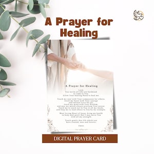 A Prayer for Healing Prayer Card | Catholic | Sheets Card | Religious Gift | Sunday School Resources for RCIA, ACTS | Catholic Stationery
