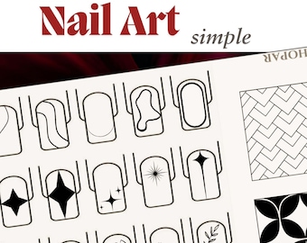 Nail Art Practice Template – Digital Download – PDF for Hobby and Professional Manicurists