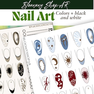 Business Nail Art Design Template Printable PDF for Nail Tech Branding Client Planning Sheet with 8 Nail Shapes and Color Palette
