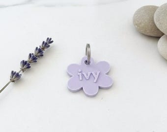 Personalized Flower Pet Tag, Custom Dog or Cat ID Tag