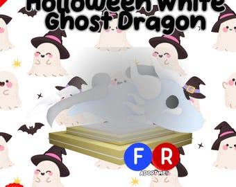 ハロウィンホワイトゴーストドラゴン | フライライド | Adopt Me ペット | 迅速配達