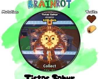 Tictac sahur | 290 m/s | Chocoladekenmerken | Steel een Brainrot-roblox