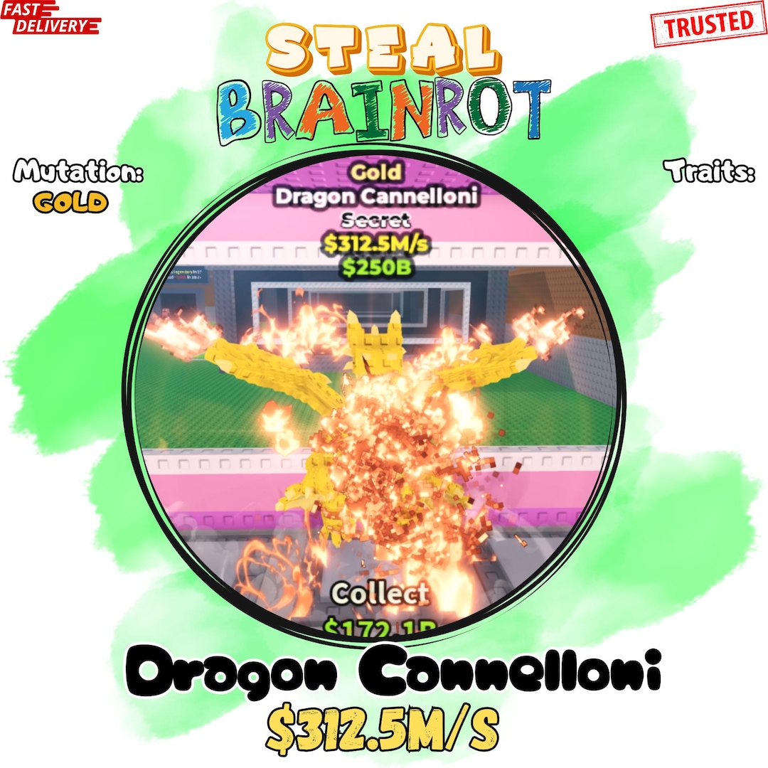 Dragon Cannelloni | 312.5m/s | Gold Mutation | Steal a Brainrot