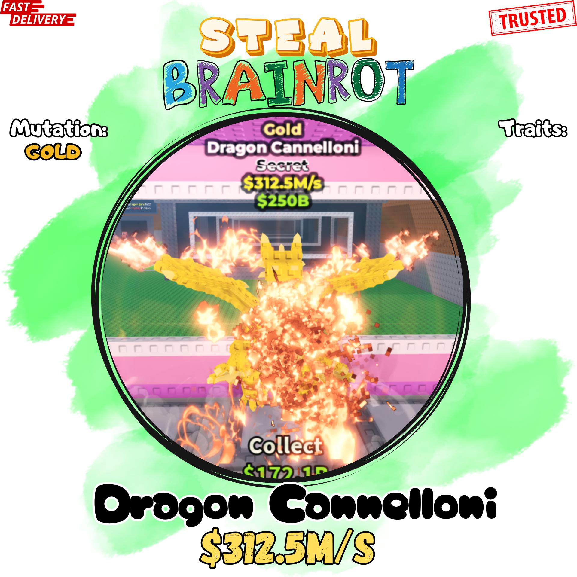 Dragon Cannelloni | 312.5m/s | Gold Mutation | Steal a Brainrot