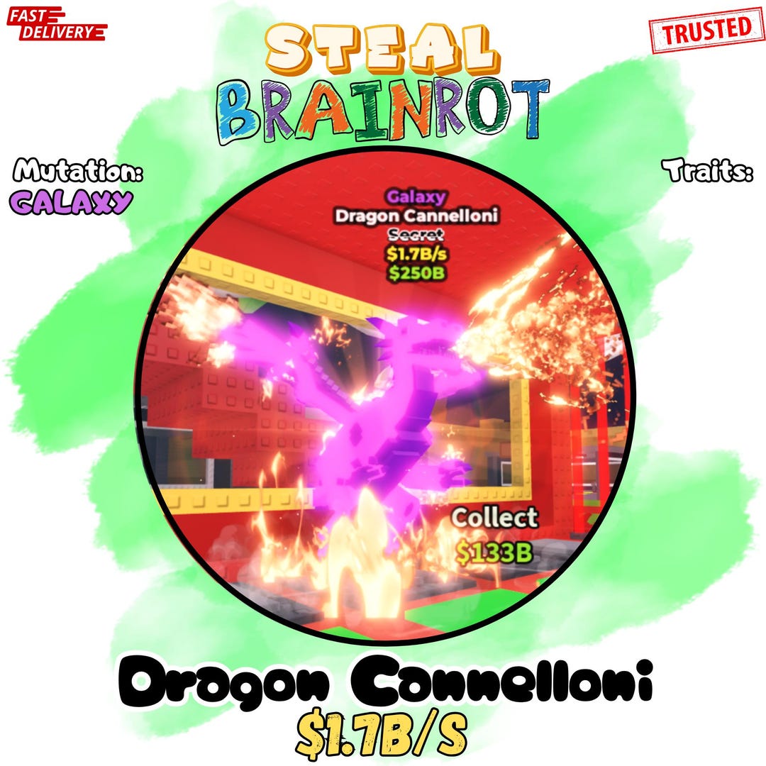 Dragon Cannelloni | 1.7b/s | Galaxy Mutation | Steal a Brainrot - Etsy