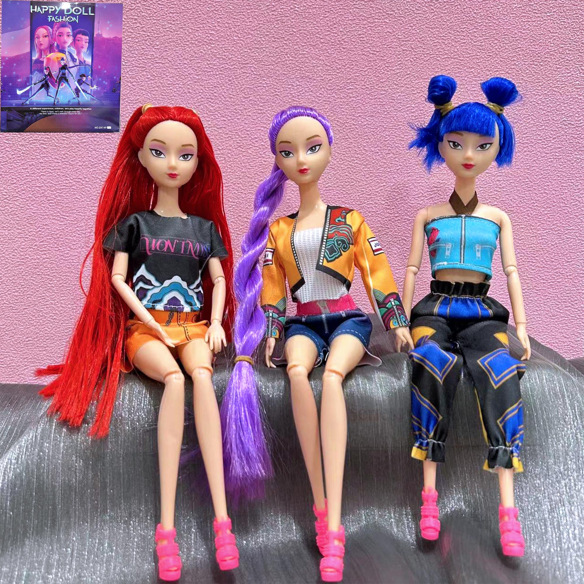 Kpop Demon Hunters 3-Pack Action Figure Set – 11.5" Poseable Dolls With Dynamic Joints, Collectible Toys For Kids & Fans