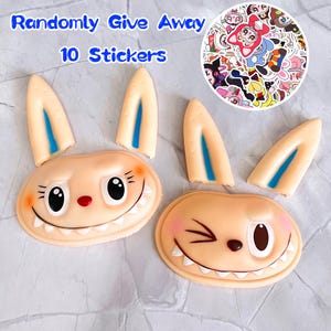 Labubu DIY Material Package-Large 5-In Labubu Accessories,Craft Supplies For Making Your Own Labubu-Face/Ears,DIY Decorative Trendy Toy