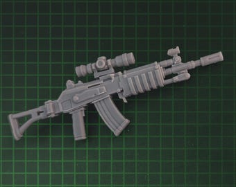 3D Printed Action Figures AK47 Assault Rifle Kit