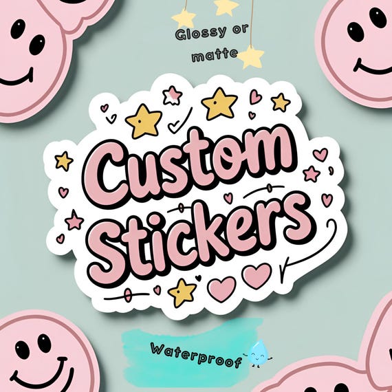 Custom Waterproof Vinyl Stickers – Your Design, Logo, Name