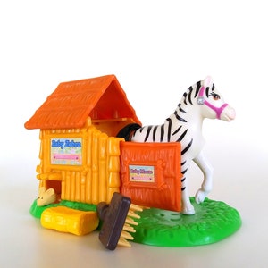 Vintage Littlest Pet Shop Zoo Baby Zebra Playset by Kenner 1993 Retro 90s Toy