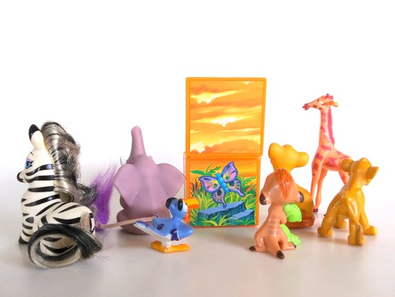 Vintage Disney the Lion King Figures Simba X3, Zebra