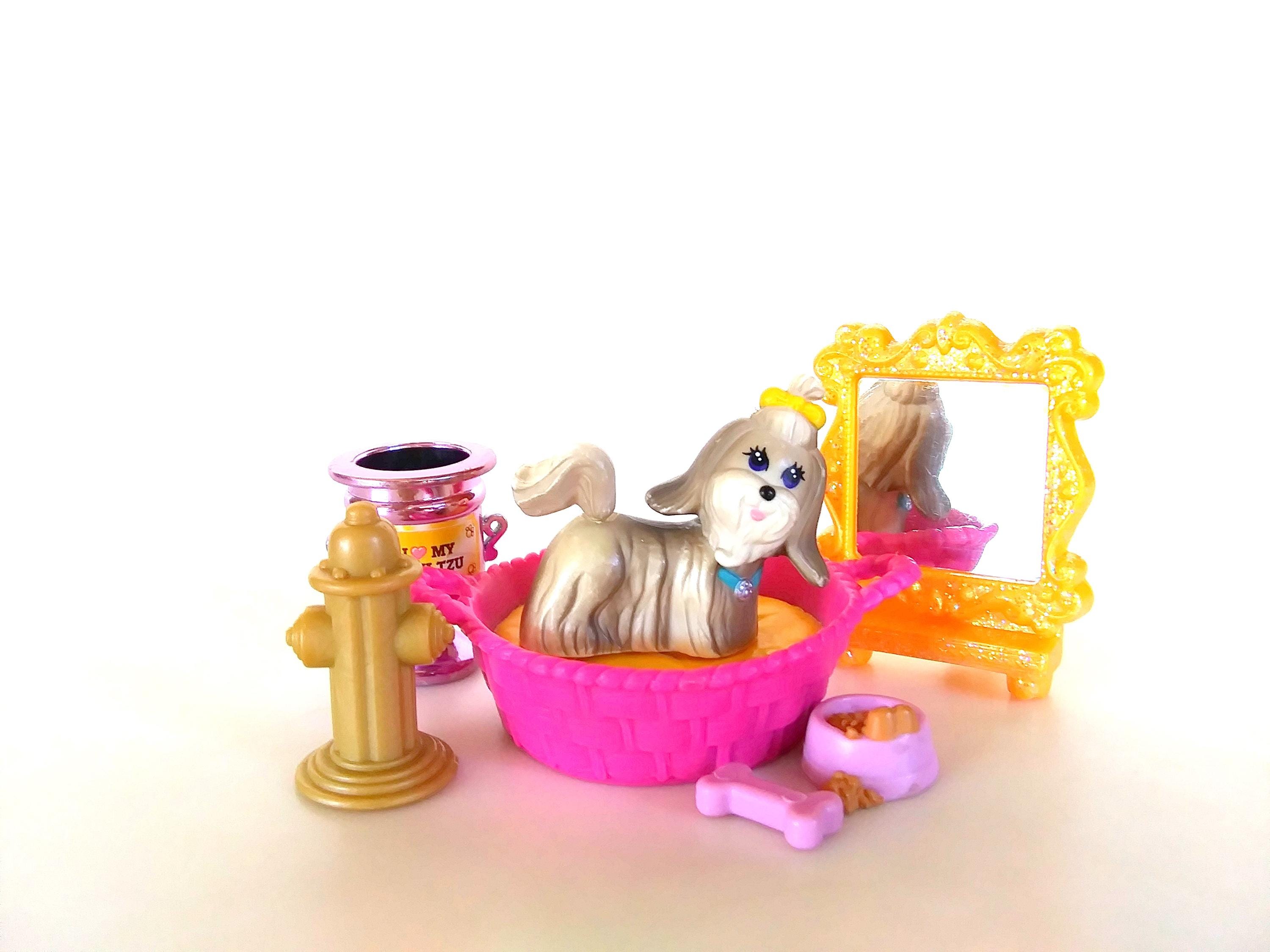 Vintage Littlest Pet Shop Lively Shih Tzu Puppy Nest Playset 1994