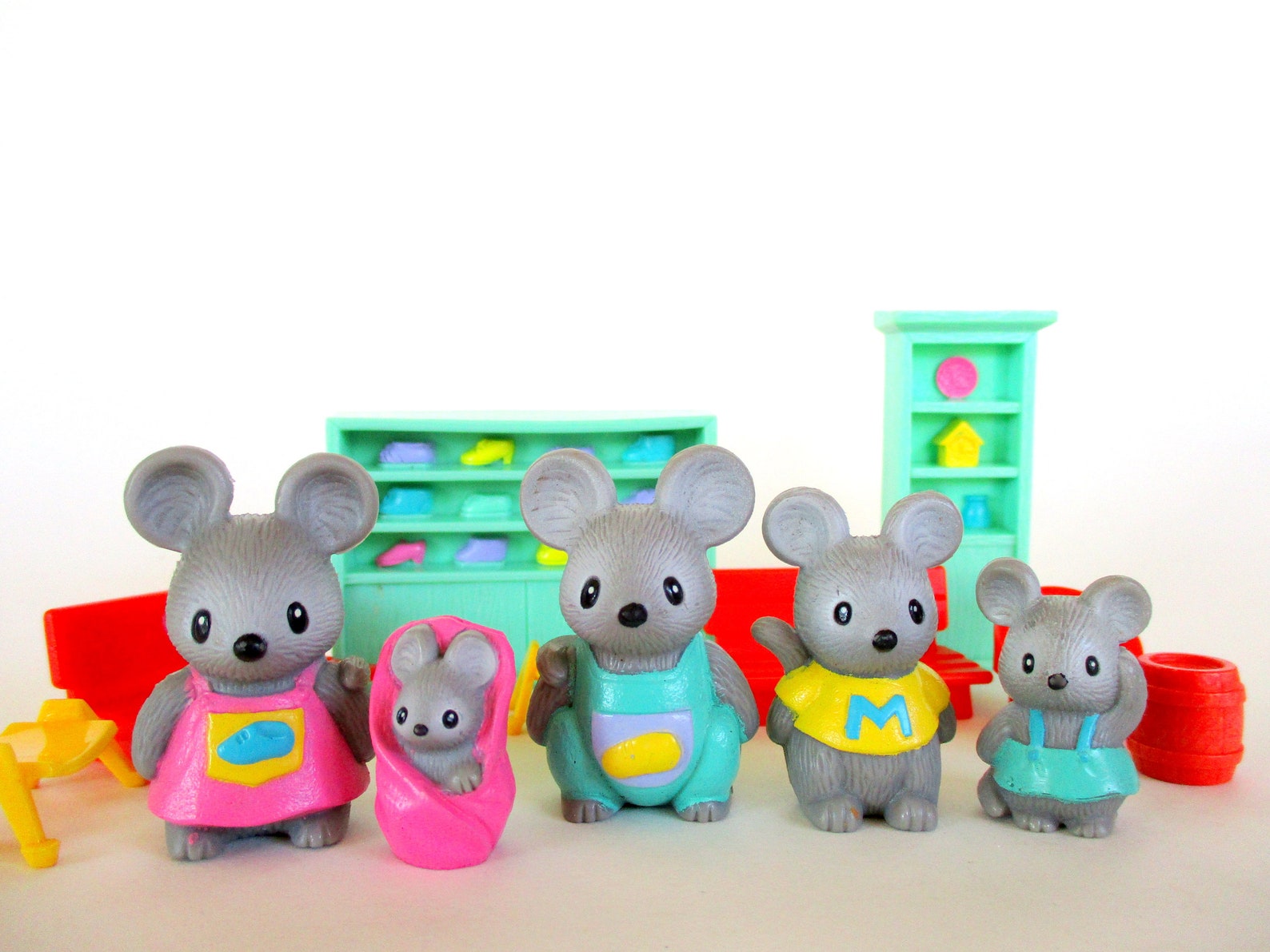 Vintage Takara Playmates Furry Families Mice Figures and Etsy