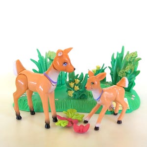 Vintage Littlest Pet Shop Mommy Deer with Frisky Fawn Playset by Kenner 1996