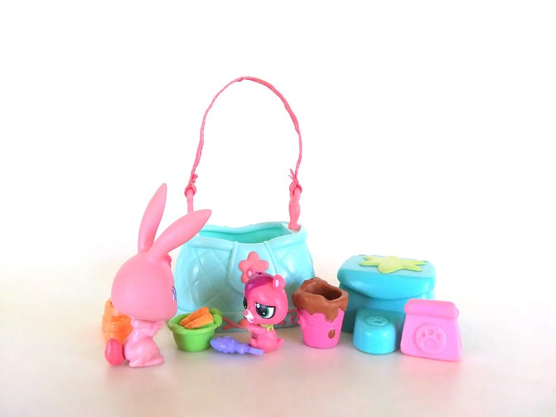 Lps 500 Rabbit Littlest Pet Shop LPS Pink Bunny Rabbit #500 and Bear Hasbro - Etsy