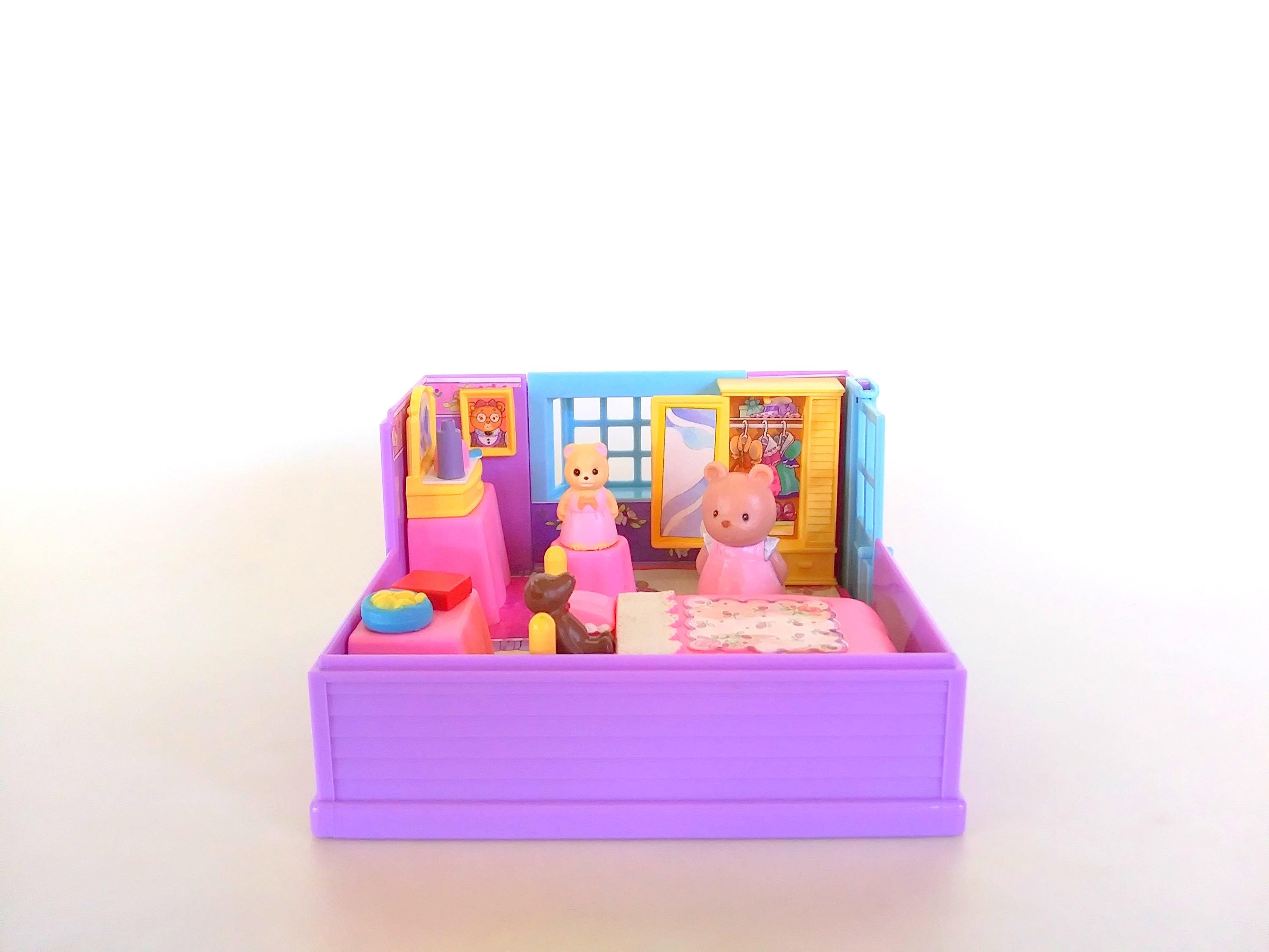 Vintage Furry Families Bear Bedroom Playset Takara Playmates 1993
