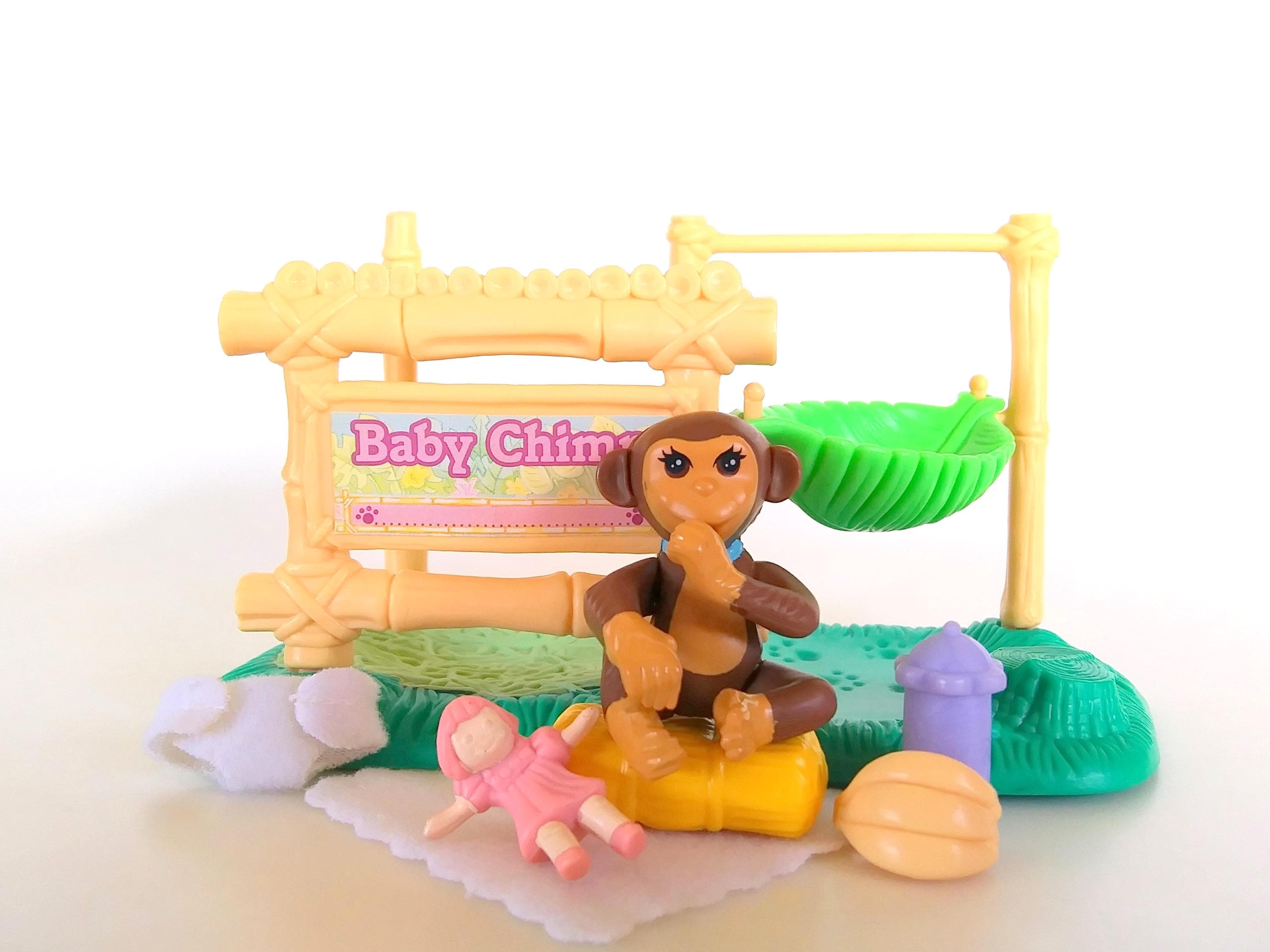 Vintage 1993 Kenner Littlest Pet Shop Zoo Baby Chimp Play
