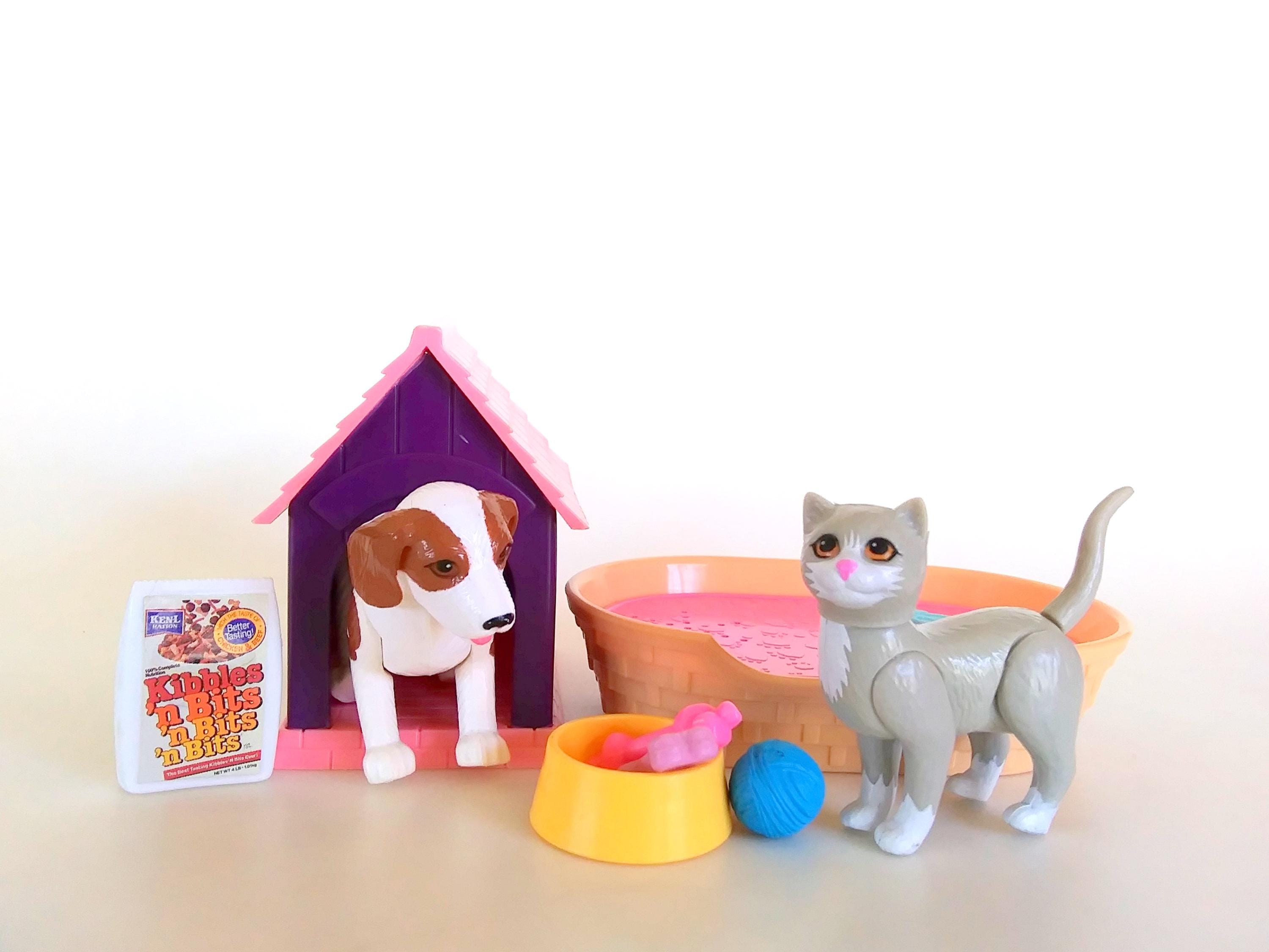 Vintage Barbie Pet Doctor Dog and Cat with Pet Bed Mattel Retro 90s Toy