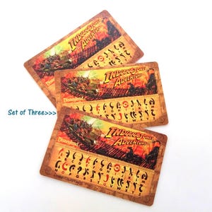 Vintage Indiana Jones Adventure Decoder Cards Disneyland AT&T Set of Three 1995