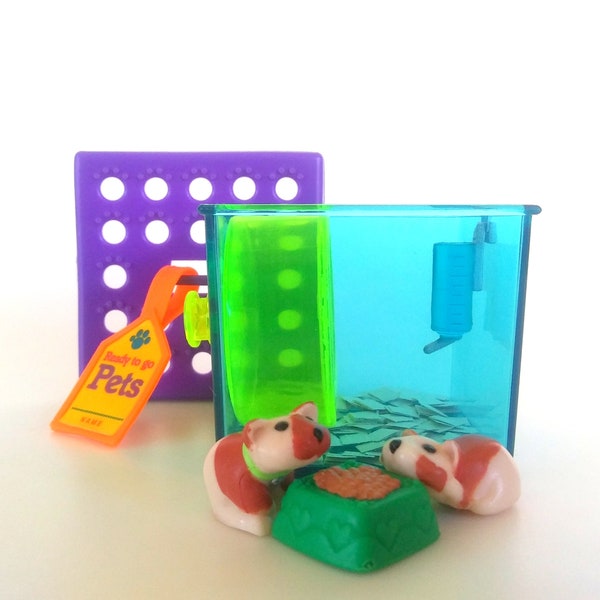 Vintage Littlest Pet Shop Busy Hamsters with Jogging Wheel Playset by Kenner 1993 Retro 90s Toy