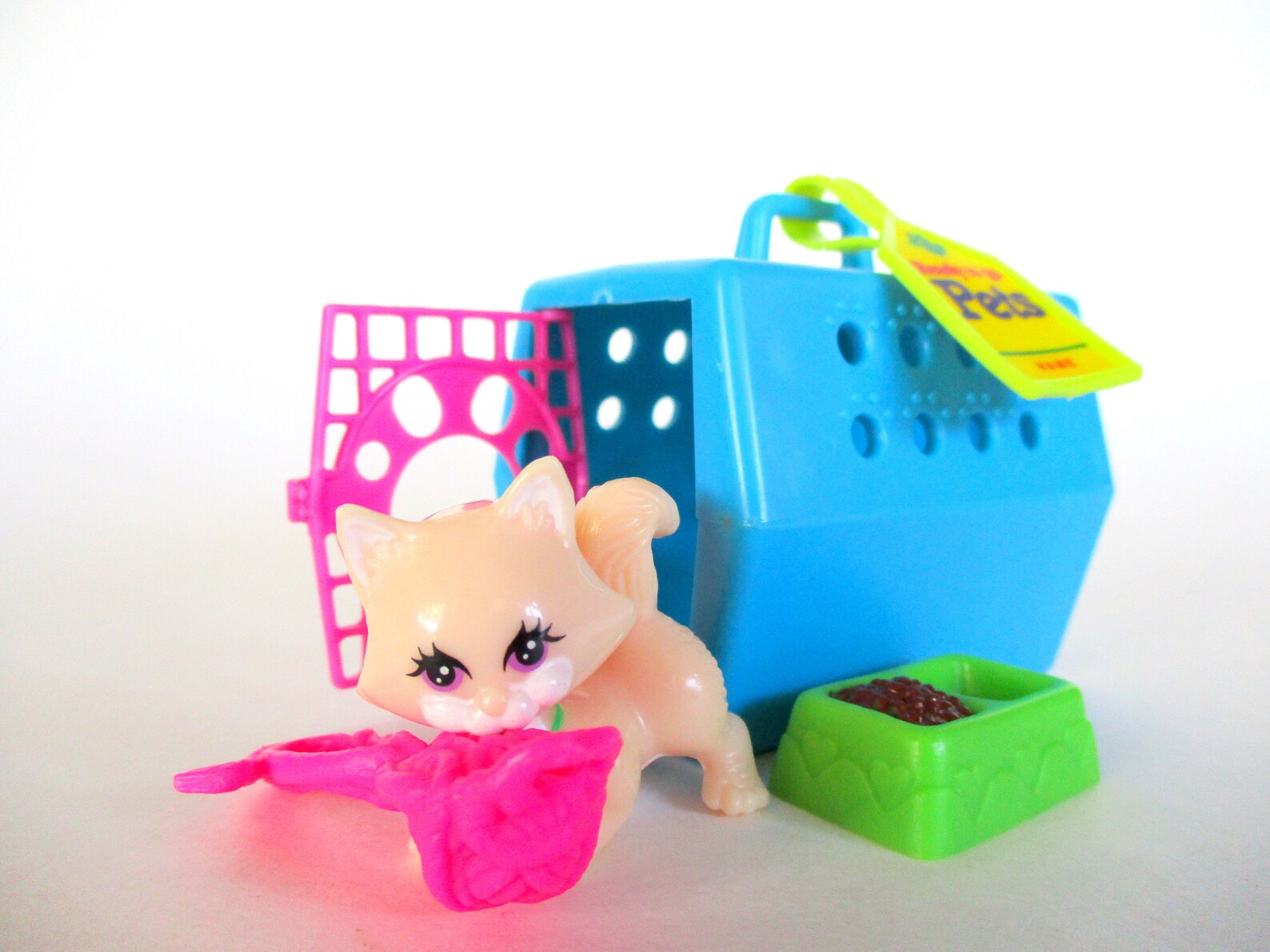Vintage Littlest Pet Shop Playful Kitten With Snuggling Crate Etsy