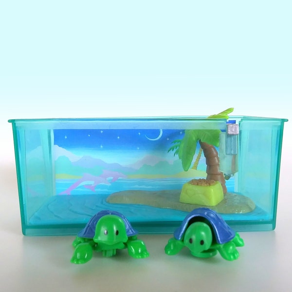 Vintage Littlest Pet Shop Toddling Turtles on Paradise Island Turtle Playset by Kenner 90s Toy