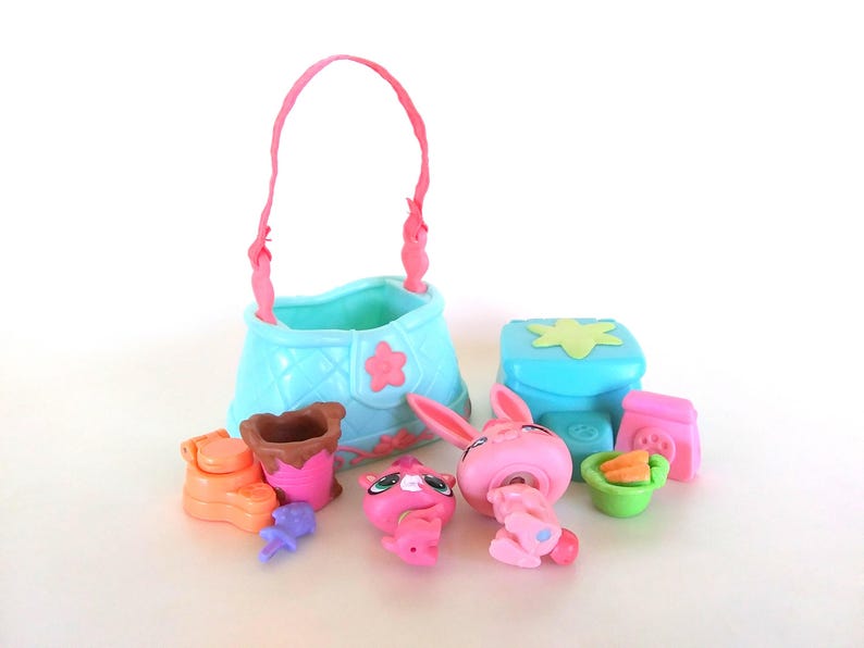 Lps 500 Rabbit Littlest Pet Shop LPS Pink Bunny Rabbit #500 and Bear Hasbro - Etsy