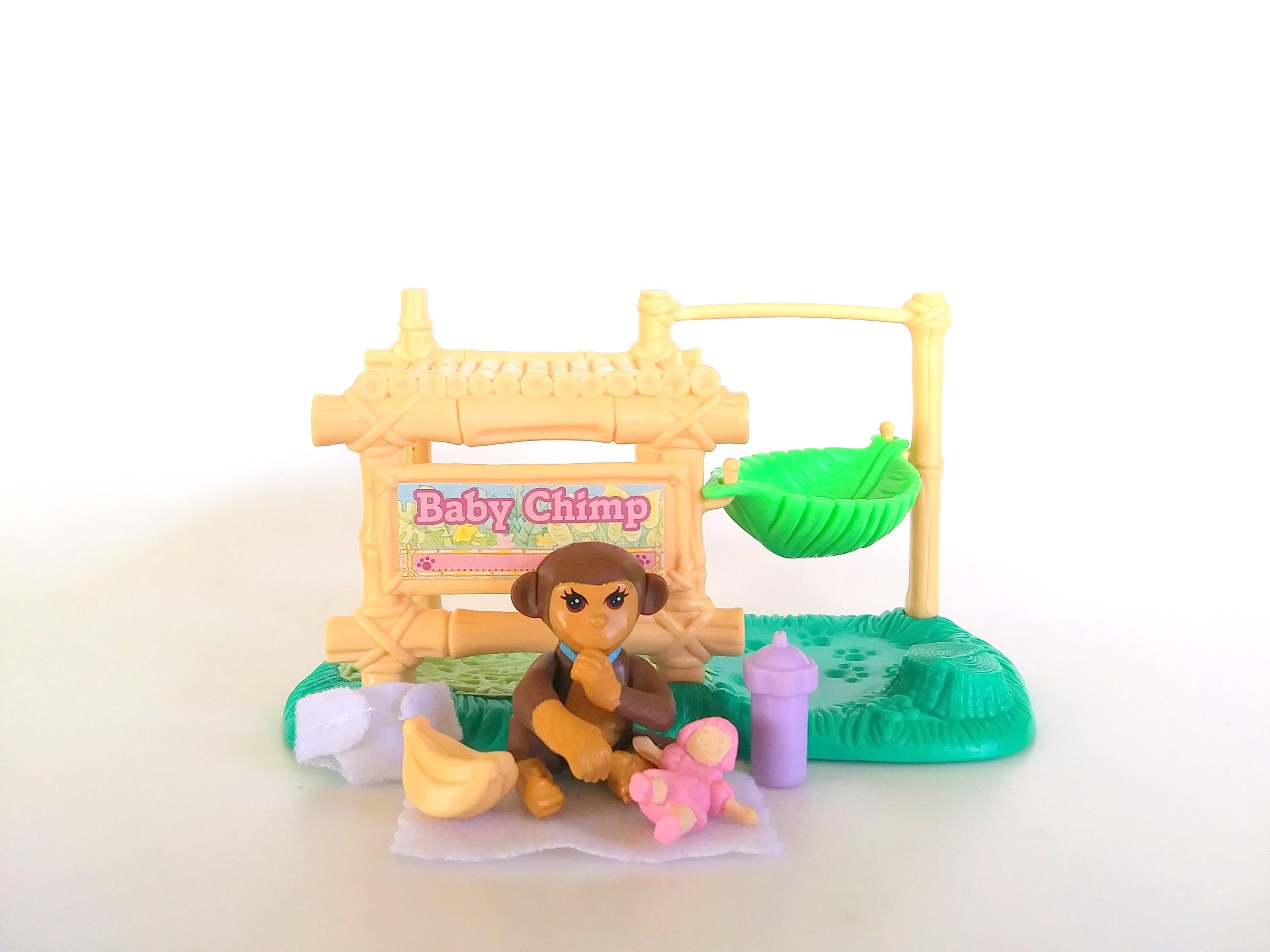 Vintage Littlest Pet Shop Zoo Baby Chimp Playset by Kenner 1993