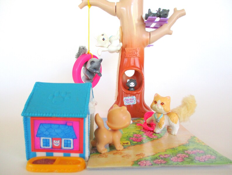 Vintage Littlest Pet Shop Clubhouse Kitties Cat Playset Etsy