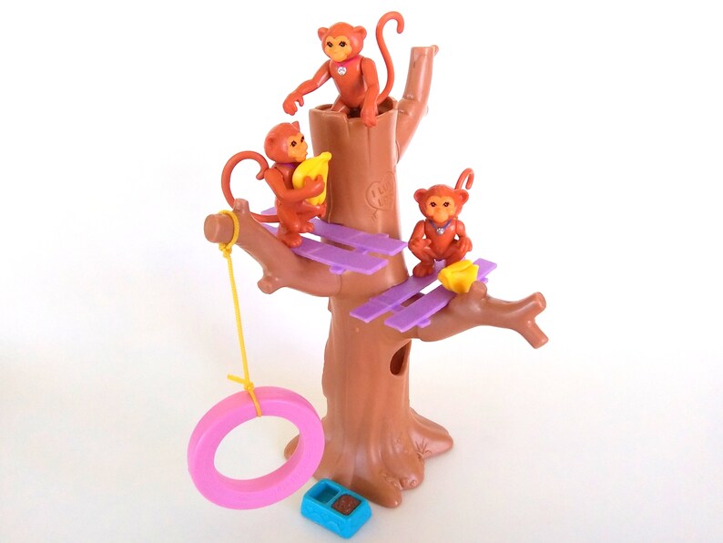 Vintage Littlest Pet Shop Magic Monkeys with Treehouse Playset Kenner 1992 image 5