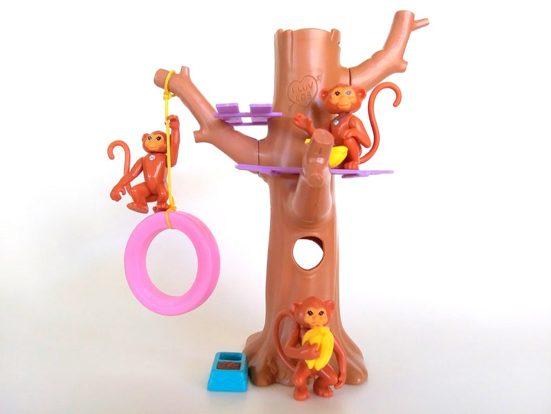 Vintage Littlest Pet Shop Magic Monkeys with Treehouse Playset Kenner 1992 image 3