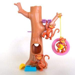 Vintage Littlest Pet Shop Magic Monkeys with Treehouse Playset Kenner 1992 image 7